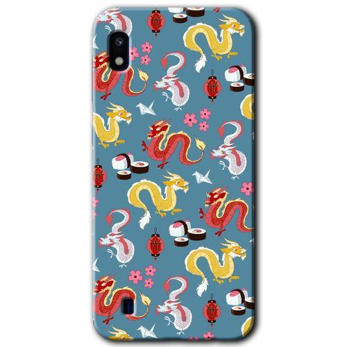 Potkal Hediye Fabrikası Samsung Galaxy A10 Kılıf HD Desen Baskılı Arka Kapak - Funky Dragon