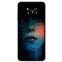 Poco x3 NFC Kılıf Baskılı Kapak - Karanlık Kadın + 5D Tam Kaplayan Cam