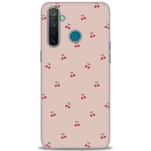 Realme 5 Pro Kılıf HD Baskılı Kılıf - Kirazlar + Tam Ekran Koruyucu