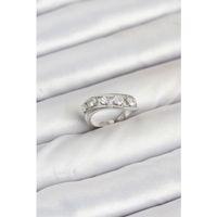 Pirinç Gümüş Renk Zirkon Taşlı Kadın Yüzük