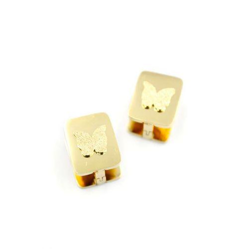 Kelebek Çelik Küpe - Altın