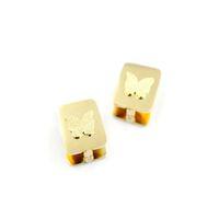 Kelebek Çelik Küpe - Altın