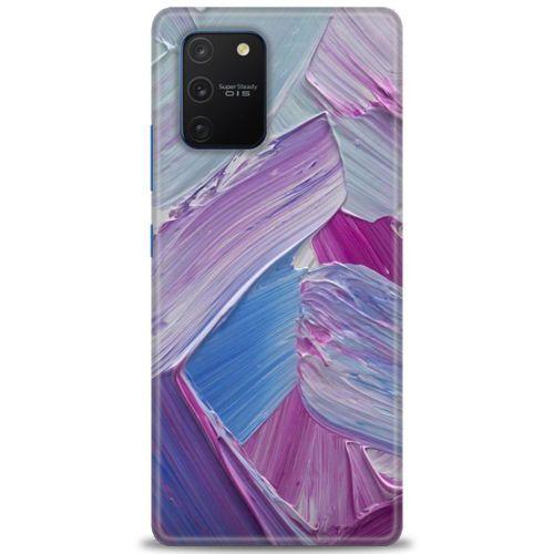 Samsung Galaxy A91 / S10 Lite Kılıf HD Baskılı Kılıf - Purple + Tam Ekran Koruyucu