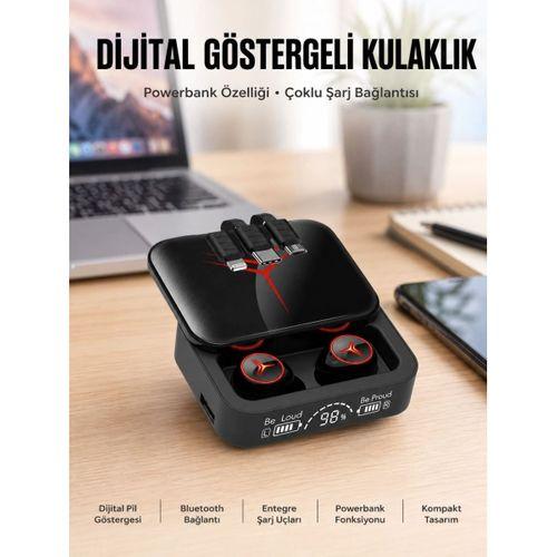 Kablosuz Şarj Göstergeli Powerbank Özellikli Bluetooth Kulaklık Çağrı Cevaplayabilen Yeni Nesil