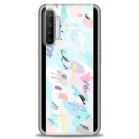Realme XT Kılıf HD Baskılı Kılıf - Blue and Purple + Tam Ekran Koruyucu