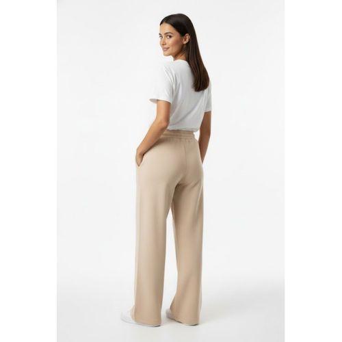 Kadın İki İplik Rahat Kalıp Yüksek Bel Geniş Paça Pantolon SPR26EAK988