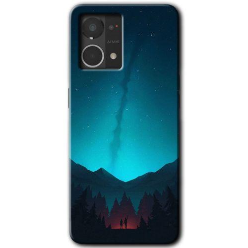 MRCİLETİSİM Oppo Reno 7 4G Kılıf HD Desen Baskılı Arka Kapak+Temperli Cam - Night Fores Mount