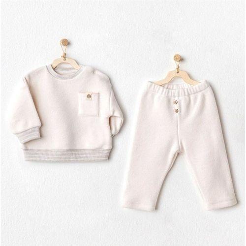 Andywawa Andywawa AC25158 Soft 2'Li Bebe Takım Ekru