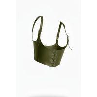 Omuzdan Askılı Haki Korse Kadın Kemer, Haki Kadın Deri Kemer - APFT1428