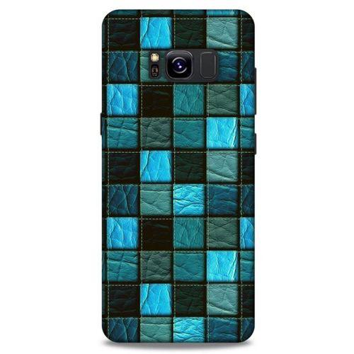Samsung Galaxy S8 Kılıf Patchwork (27) Tasarımlı Kılıf Turkuaz Siyah