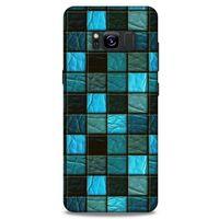Samsung Galaxy S8 Kılıf Patchwork (27) Tasarımlı Kılıf Turkuaz Siyah