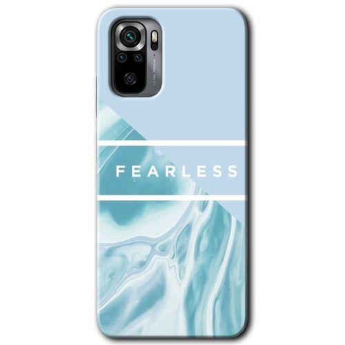 BeRa Aksesuar Xiaomi Redmi Note 10 Kılıf Baskılı Kapak - Fearless +Tam Kaplayan Mat Seramik