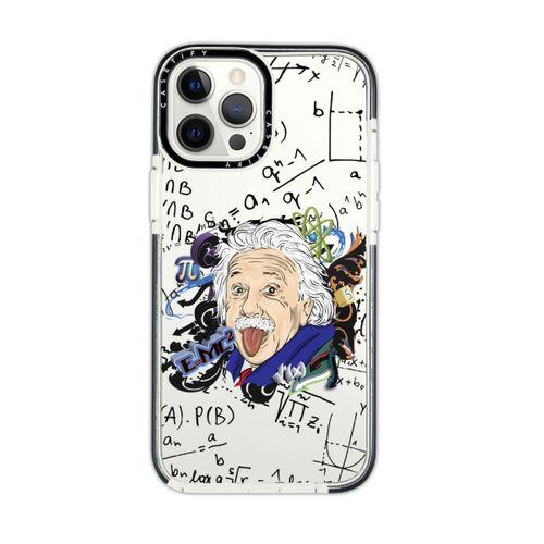 iPhone 11 Pro Max Casetify Einstein In Formula Desenli Anti Shock Premium Silikonlu Siyah Kenar Deta
