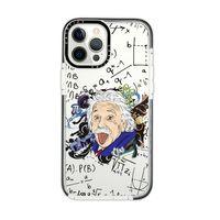 iPhone 11 Pro Max Casetify Einstein In Formula Desenli Anti Shock Premium Silikonlu Siyah Kenar Deta
