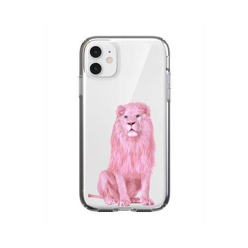 iPhone 11 Pembe Aslan Tasarımlı Şeffaf  Telefon Kılıfı