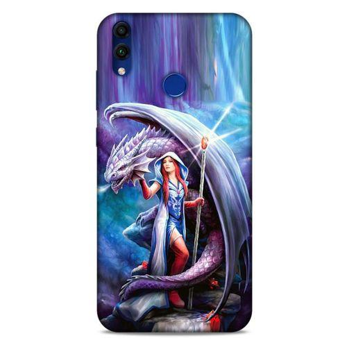 Huawei Honor 8C Kılıf Dragons (31) TPU Kılıf Ejderha ve Sahibe