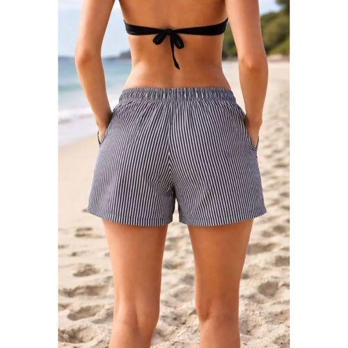 Deniz Şortu Fermuarlı Cepli File Astarlı Hızlı Kuruyan Premium - Siyah