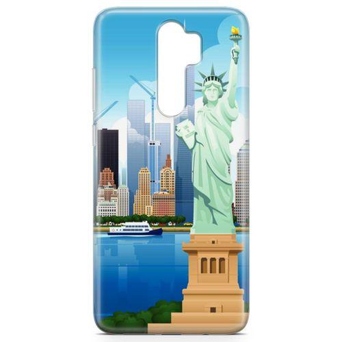 Xiaomi Redmi Note 8 Pro Kılıf Özgürlük Heykeli Newyork Arka Kapak Koruma Desenli Full Koruyucu