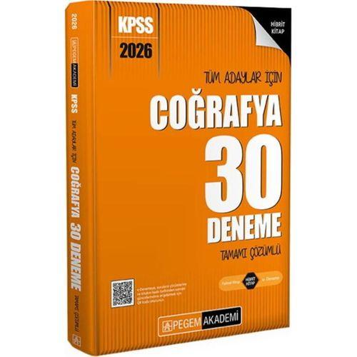 2026 KPSS Tüm Adaylar İçin Coğrafya 30 Deneme Tamamı Çözümlü Pegem Yayınları