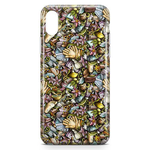 Apple iPhone XS Kılıf Kozmetik Kişisel Bakım Doodle Arka Kapak Koruma Desenli Full Koruyucu