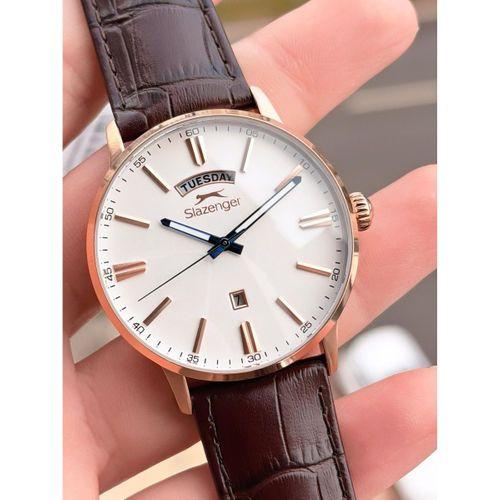 Slazenger Erkek Deri kordon Bileklik Hediyeli 2 Yıl Garantili Suya Dayanıklı Kol Saati VS.BLKT.0757