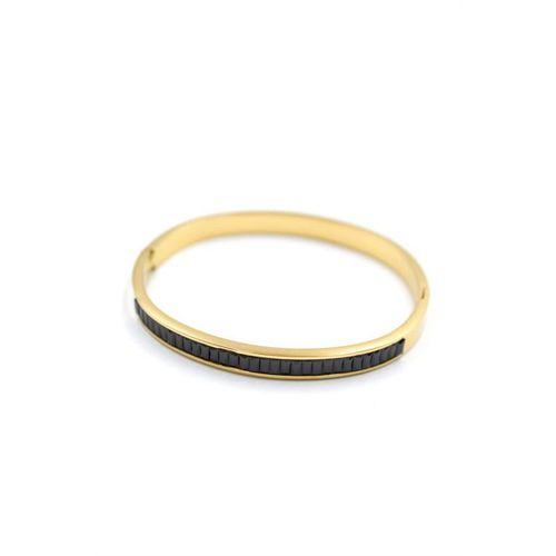 Baget Taşlı Bilezik - Siyah