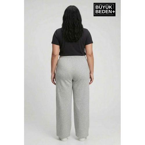 Kadın Büyük Beden Bol Paça  Yüksek Bel Lastikli NewYork Baskılı Eşofman Altı SPR26BEA988-5