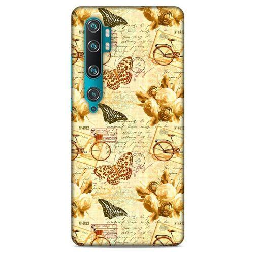 Xiaomi Mi Cc9 Pro Kılıf Kelebek Etkisi (33) Hybrid Kılıf Kahverengi Turuncu