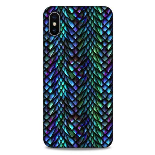 Apple iPhone XS Max Kılıf Dragons (1) Kılıfı Ejderha Pulları Rainbow