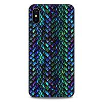 Apple iPhone XS Max Kılıf Dragons (1) Kılıfı Ejderha Pulları Rainbow