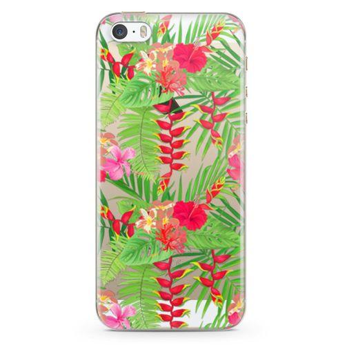 Apple iPhone 5s Kılıf Hatmi Çiçeği Arka Kapak Koruma Desenli Full Koruyucu
