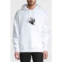 Blackbird Black Bird After Dark Baskılı Beyaz Erkek Kapşonlu Sweatshirt