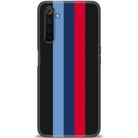 Realme 6 Pro Kılıf HD Baskılı Kılıf - Bordo Çubuk + Tam Ekran Koruyucu