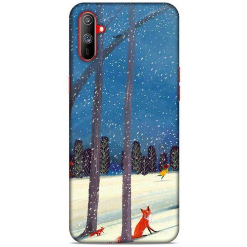 Oppo Realme C3 Kılıf Snowix (45) Liquid Air Kılıf Turuncu Mavi