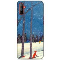Oppo Realme C3 Kılıf Snowix (45) Liquid Air Kılıf Turuncu Mavi