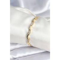 Pirinç Gold Renk Dalgalı Model Kadın Bileklik