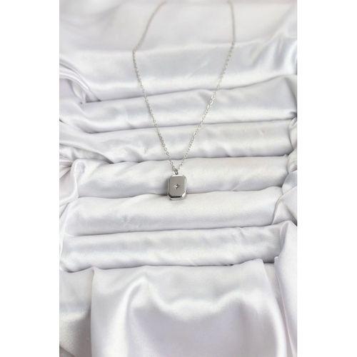 316L Çelik Zincir Gümüş Renk Minimal Kutup Yıldızı Model Kadın Kolye