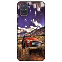 Lopard Samsung Galaxy A71 Uyumlu Kılıf PickUpX (28) Arka Kapak Kırmızı Antika