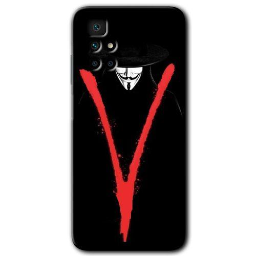 Potkal Hediye Fabrikası Xiaomi Redmi 10 Kılıf HD Desen Baskılı Arka Kapak - V for