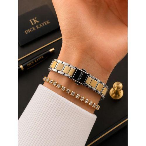 Dice Kayek Premium Vintage Kadın Kol Saati Gold Çelik Kordon 5 ATM Su Geçirmez Bileklik Hediyeli G49