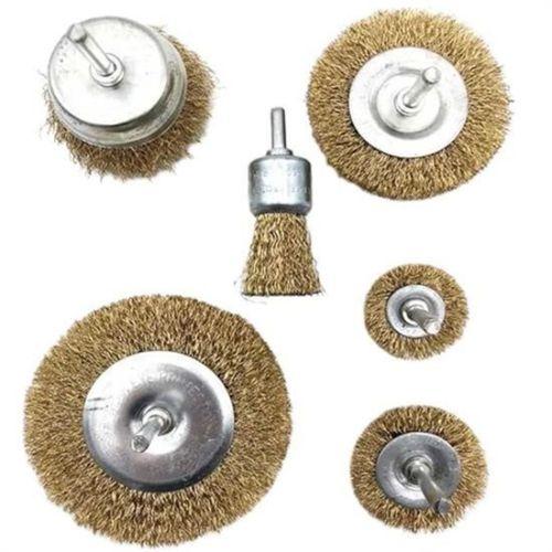 6'lı Pimli Tel Fırça Seti - Pas Yağ Kir Boya Yapışkan Çözücü