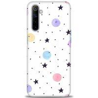 Realme 6 Kılıf HD Baskılı Kılıf - Yıldız ve Daireler + Tam Ekran Koruyucu