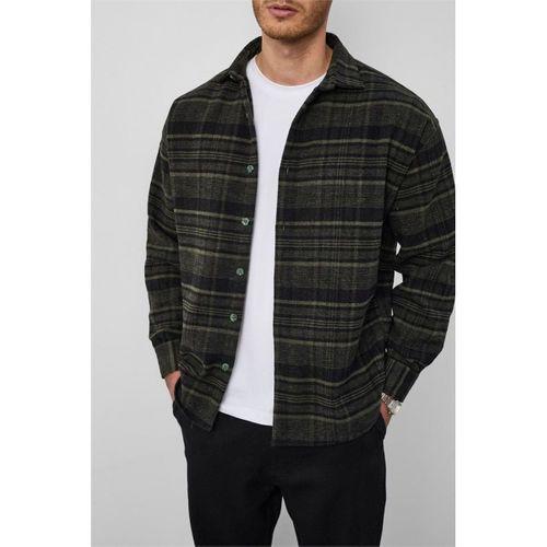 Brandon Relaxed Fit Pamuklu Geniş Çizgili Oduncu Erkek Gömlek - Yeşil