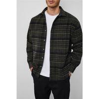 Brandon Relaxed Fit Pamuklu Geniş Çizgili Oduncu Erkek Gömlek - Yeşil