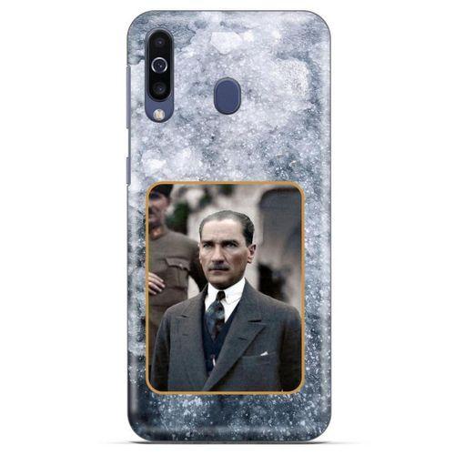 Alcatel 1S Kılıf Atatürk (32) Soft Silikon Kılıf Gri Buzul