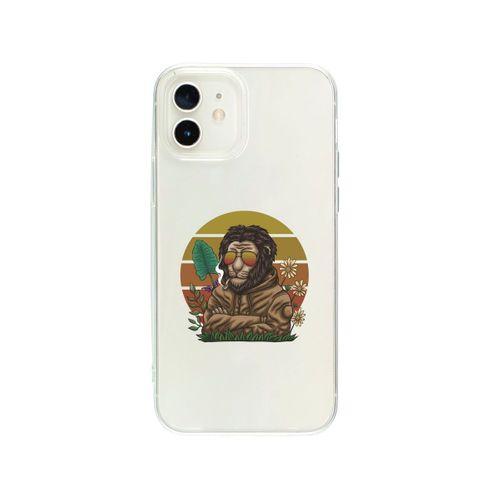 iPhone 12 Mini Cool Lion Desenli Premium Şeffaf Silikon Kılıf
