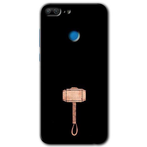 MRCİLETİSİM Honor 9 Lite Kılıf HD Desen Baskılı Arka Kapak + Temperli Cam - Thor Çekiç