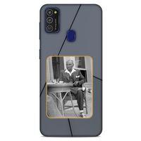 Samsung Galaxy M21 Kılıf Atatürk (31) TPU Kılıf Koyu Gri
