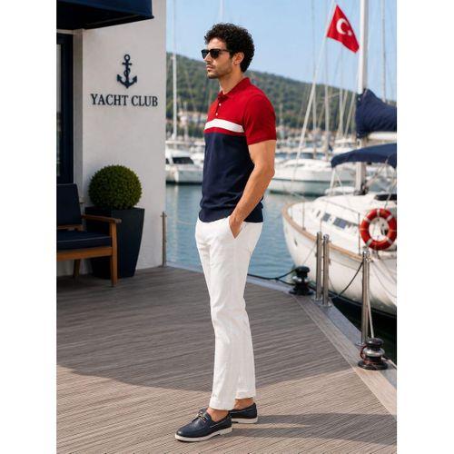 ALEXANDERGARDI Polo Yaka Düğmeli Renk Bloklu Triko T-shirt