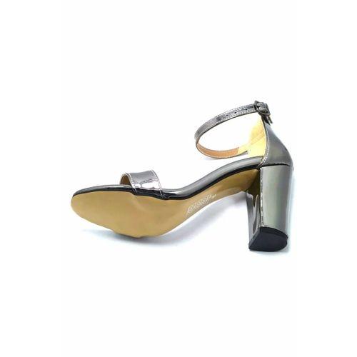 PUNTO 191205 Platin Rugan Kadın Tek Bant Abiye Ayakkabı